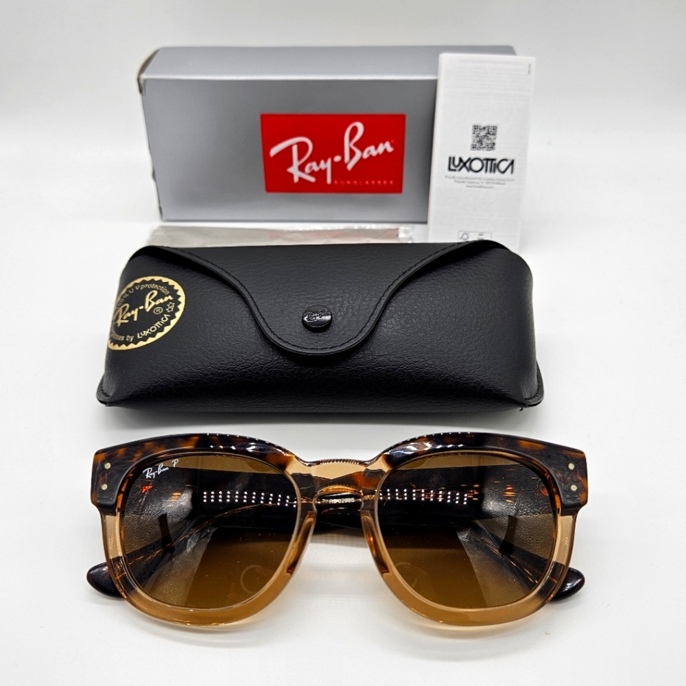 Rayban MEGA HAWKEYE Polished Havana On Transparent Brown